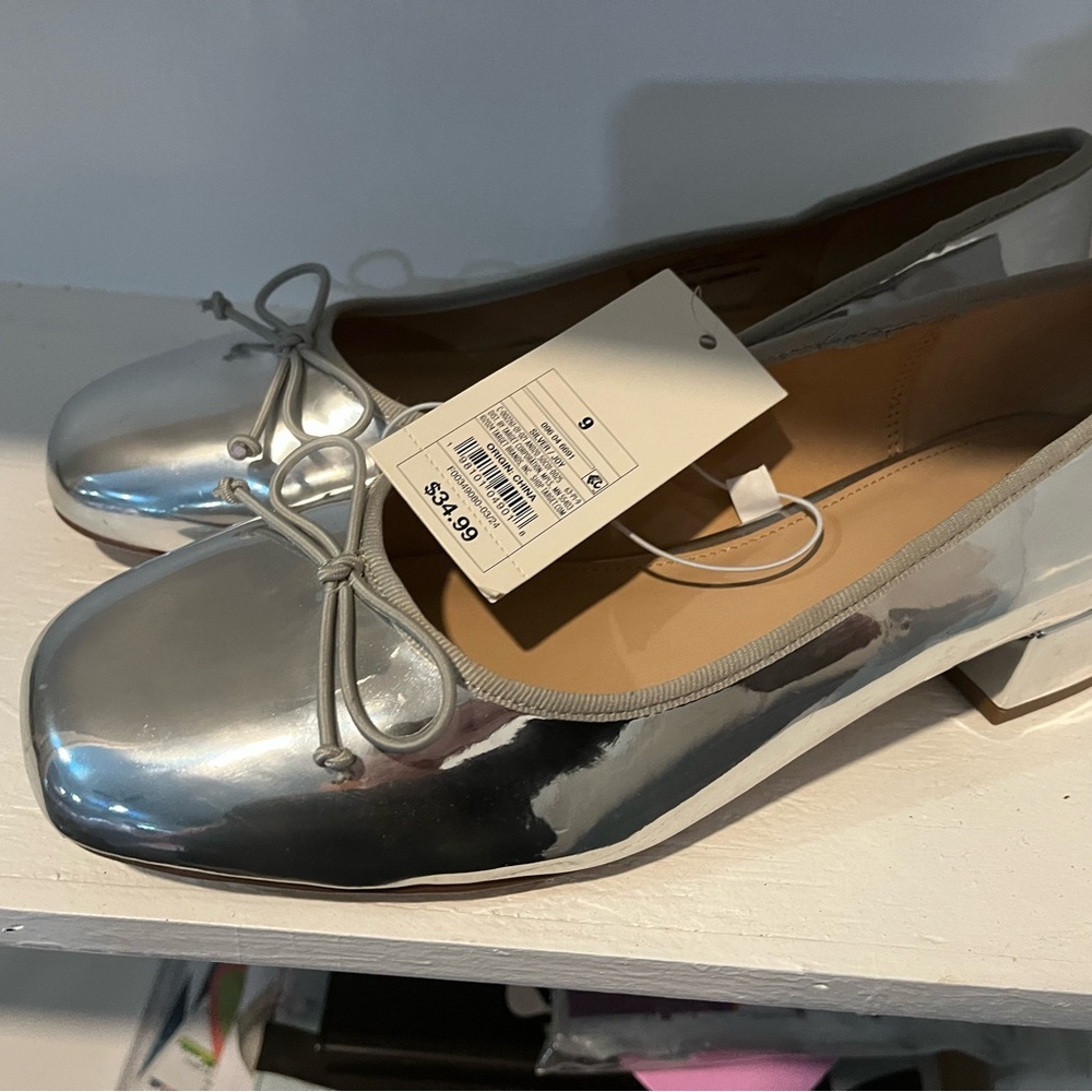 a new day Silver Ballet Flats